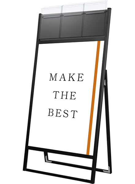 常磐精工 ポスタースタンド ブラックフラットオープンスタンド看板カタログケース付B1片面 BFOSKK-B1K-G|【店舗用品】