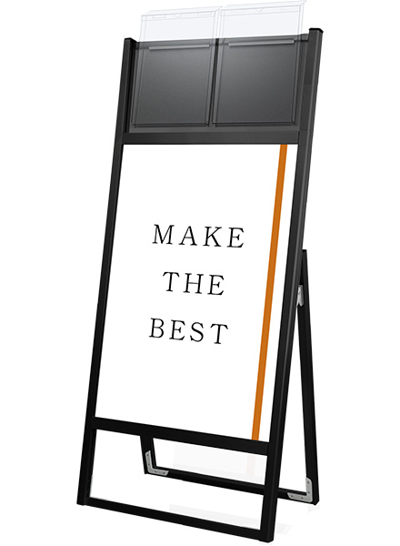 常磐精工 ポスタースタンド ブラックフラットオープンスタンド看板カタログケース付B2片面 BFOSKK-B2K-G|【店舗用品】