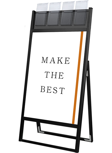 常磐精工 ポスタースタンド ブラックフラットオープンスタンド看板パンフレットケース付A1片面 BFOSKP-A1K-G|【店舗用品】