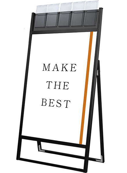 常磐精工 ポスタースタンド ブラックフラットオープンスタンド看板パンフレットケース付B1片面 BFOSKP-B1K-G|【店舗用品】