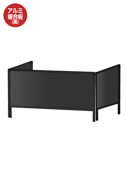 常磐精工 ブラックパーテーションスタンド三面450X1100 (アルミ複合板黒) BHBP3F450X1100AP|【店舗用品】