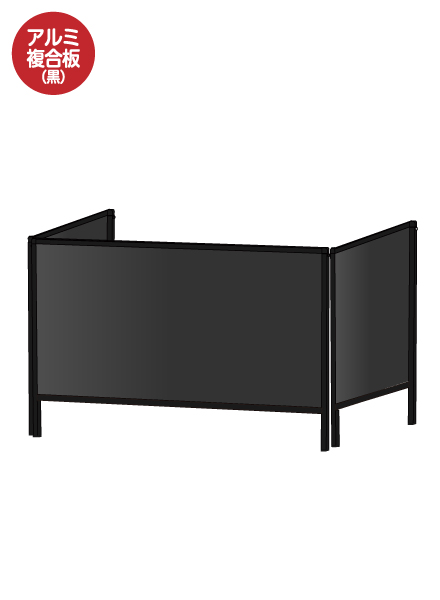 常磐精工 ブラックパーテーションスタンド三面600X1100 (アルミ複合板黒) BHBP3F600X1100AP|【店舗用品】