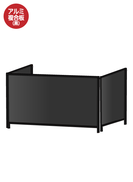 常磐精工 ブラックパーテーションスタンド三面600X1100ロウ (アルミ複合板黒) BHBPL3F600X1100AP|【店舗用品】