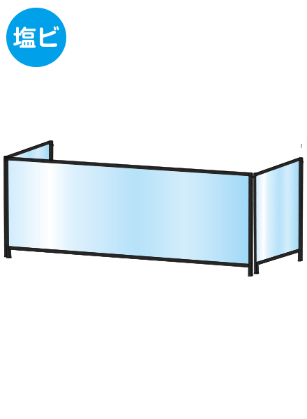 常磐精工 ブラックパーテーションスタンド三面600X1100ロウ (塩ビ仕様) BHBPL3F600X1100E|【店舗用品】
