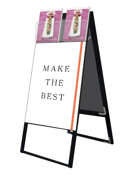 常磐精工 ポスタースタンド ブラックカタログケーススタンド看板 Dタイプ A1両面 BKCSKD-A1R|【店舗用品】