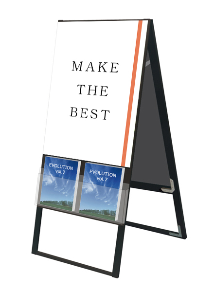 常磐精工 ポスタースタンド ブラックカタログケーススタンド看板 Uタイプ A1両面 BKCSKU-A1R|【店舗用品】