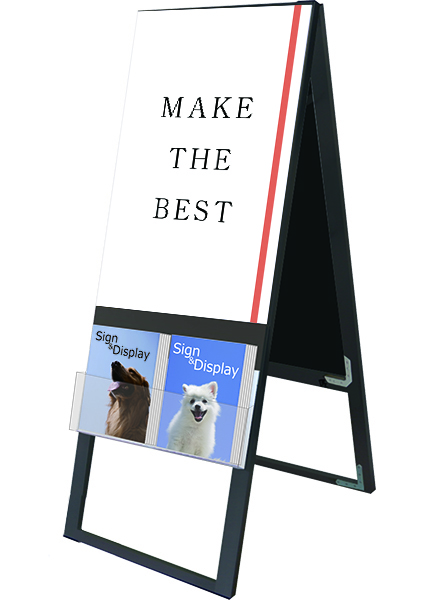 常磐精工 ポスタースタンド ブラックカタログケーススタンド看板 Uタイプ A2両面 BKCSKU-A2R|【店舗用品】