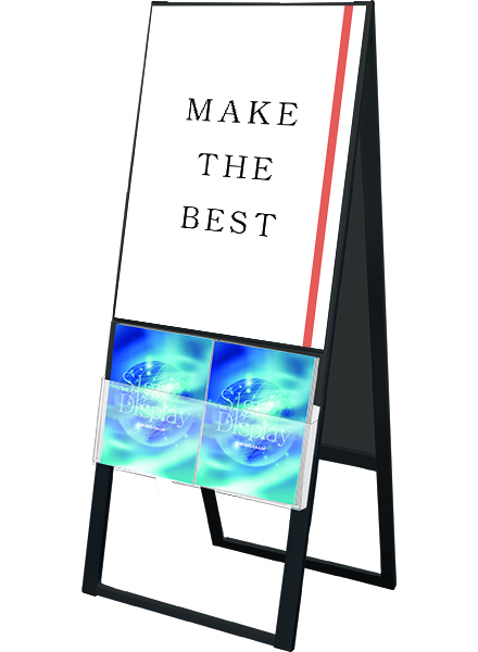 常磐精工 ポスタースタンド ブラックカタログケーススタンド看板 Uタイプ B2両面 BKCSKU-B2R|【店舗用品】