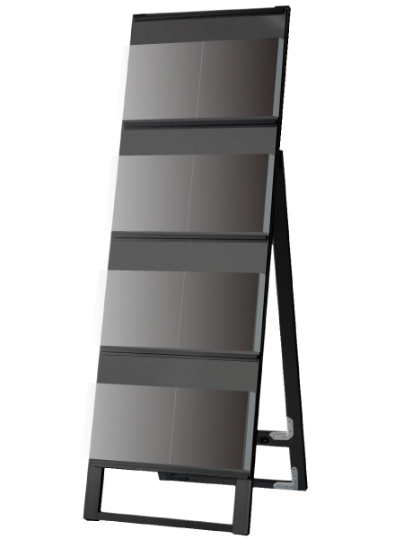 常磐精工 ブラックカタログスタンド看板 450幅4段片面 BKSK-450X4K|【店舗用品】