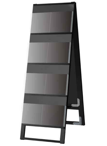 常磐精工 ブラックカタログスタンド看板 450幅4段両面 BKSK-450X8R|【店舗用品】