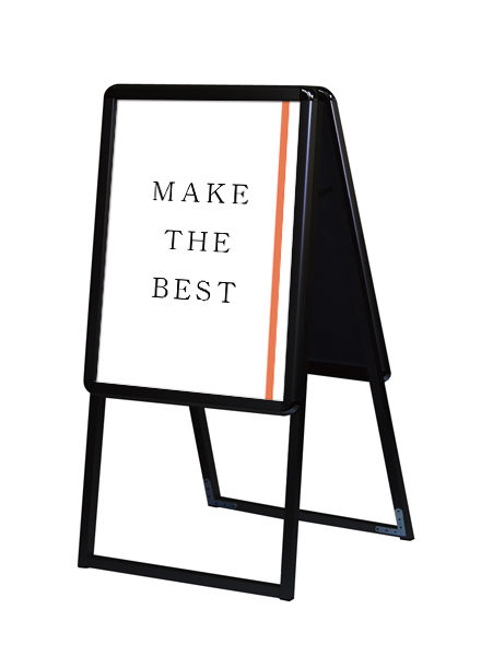 常磐精工 ポスタースタンド ポスターグリップスタンド看板 屋外用 A2両面ブラック (防水パック付) BOPGSK-A2RB|【店舗用品】