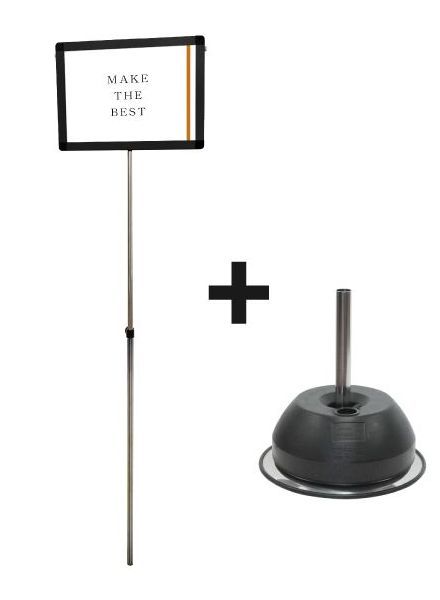 常磐精工 ポールスタンド ブラックプラカードポールA A4横ベースセット BPCPVA-A4Y-2SET|【店舗用品】