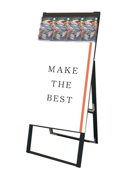 常磐精工 ポスタースタンド ブラックパンフレットケーススタンド看板 Dタイプ A1片面 BPCSKD-A1K|【店舗用品】