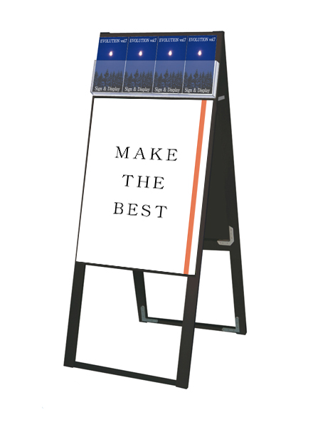 常磐精工 ポスタースタンド ブラックパンフレットケーススタンド看板 Dタイプ A2両面 BPCSKD-A2R|【店舗用品】