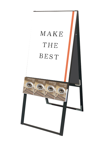 常磐精工 ポスタースタンド ブラックパンフレットケーススタンド看板 Uタイプ A1両面 BPCSKU-A1R|【店舗用品】