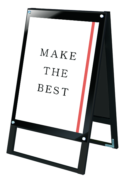 常磐精工 ポスタースタンド ブラックポスター用スタンド看板 B2両面ブラック BPSSK-B2RB|【店舗用品】