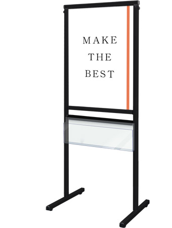 常磐精工 ボードスタンド ブラックスマートメッセージスタンド A2片面パンフレットケース付 BSMMSACP-A2K|【店舗用品】