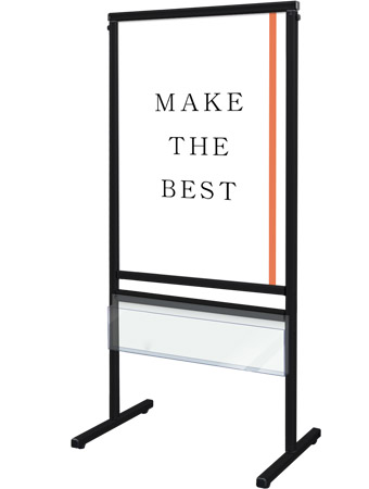 常磐精工 ボードスタンド ブラックスマートメッセージスタンド B2片面パンフレットケース付 BSMMSACP-B2K|【店舗用品】