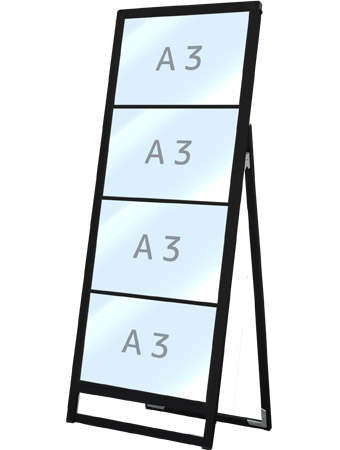 常磐精工 ブラックバリウスカードケーススタンド看板 A3横4片面 BVACCSK-A3Y4K|【店舗用品】