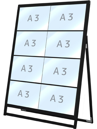 常磐精工 ブラックバリウスカードケーススタンド看板 A3横8片面 BVACCSK-A3Y8K|【店舗用品】