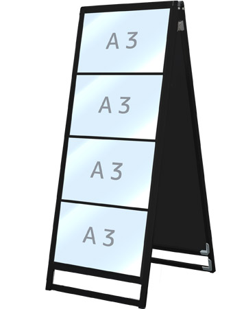 常磐精工 ブラックバリウスカードケーススタンド看板 A3横8両面 BVACCSK-A3Y8R|【店舗用品】