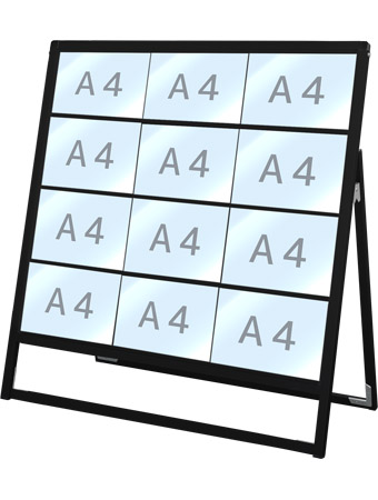 常磐精工 ブラックバリウスカードケーススタンド看板 A4横12片面 BVACCSK-A4Y12K|【店舗用品】