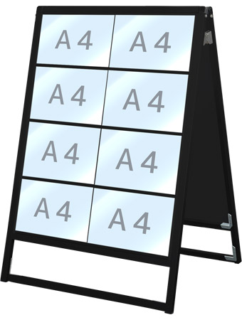 常磐精工 ブラックバリウスカードケーススタンド看板 A4横16両面 BVACCSK-A4Y16R|【店舗用品】