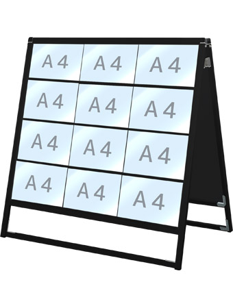 常磐精工 ブラックバリウスカードケーススタンド看板 A4横24両面 BVACCSK-A4Y24R|【店舗用品】