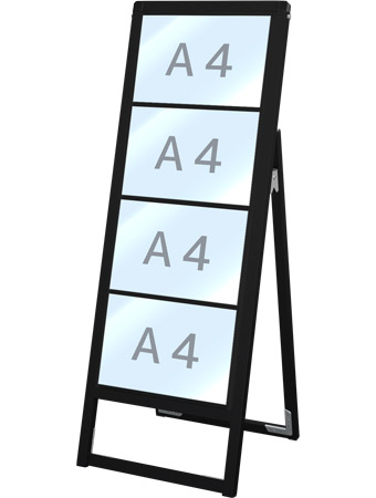 常磐精工 ブラックバリウスカードケーススタンド看板 A4横4片面 BVACCSK-A4Y4K|【店舗用品】