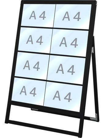 常磐精工 ブラックバリウスカードケーススタンド看板 A4横8片面 BVACCSK-A4Y8K|【店舗用品】