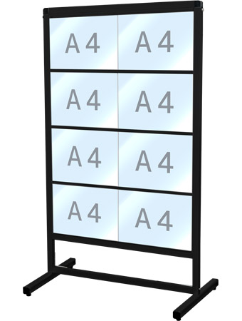 常磐精工 ブラックバリウスカードケースメッセージスタンド A4横8片面 BVACCMS-A4Y8K|【店舗用品】