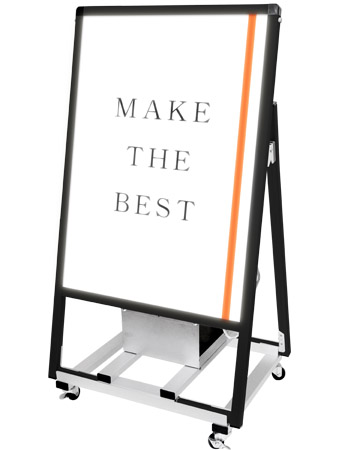 常磐精工 ポスタースタンド ブラックバリウススタンド看板バッテリーLED B2片面 BVASKBALED-B2K|LEDポスターパネル