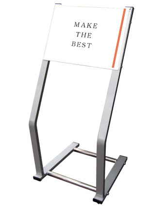 常磐精工 ポスタースタンド C型フロアスタンド A3横ホワイト CFS-A3YW|【店舗用品】