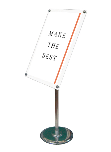 常磐精工 ポールスタンド フリーアングルアクリルスタンド90 A3ホワイト FAACS90-A3W|【店舗用品】