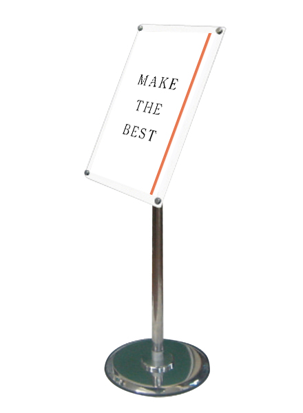 常磐精工 ポールスタンド フリーアングルアクリルスタンド90 A4ホワイト FAACS90-A4W|【店舗用品】