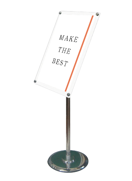 常磐精工 ポールスタンド フリーアングルアクリルスタンド90 B4ホワイト FAACS90-B4W|【店舗用品】