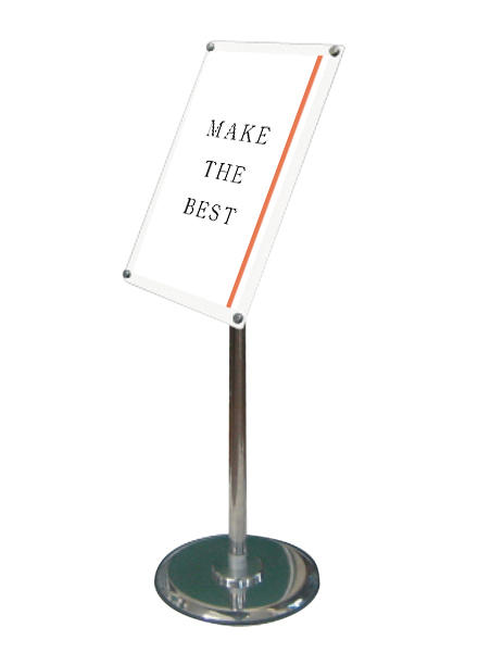 常磐精工 ポールスタンド フリーアングルアクリルスタンド A4ホワイト (1m以下) FAACS-A4W|【店舗用品】