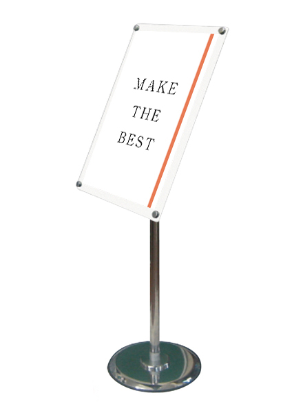 常磐精工 ポールスタンド フリーアングルアクリルスタンド B4ホワイト (1m以下) FAACS-B4W|【店舗用品】