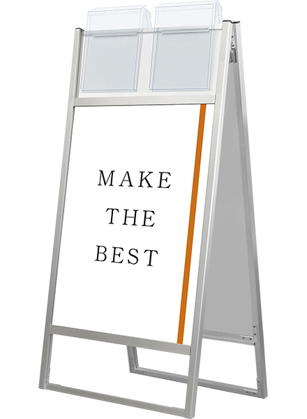 常磐精工 ポスタースタンド フラットオープンスタンド看板カタログケース付A1両面 FOSKK-A1R-G|【店舗用品】