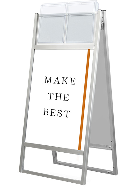 常磐精工 ポスタースタンド フラットオープンスタンド看板カタログケース付B2両面 FOSKK-B2R-G|【店舗用品】