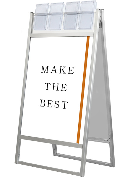 常磐精工 ポスタースタンド フラットオープンスタンド看板パンフレットケース付A1両面 FOSKP-A1R-G|【店舗用品】