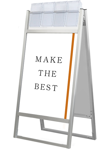 常磐精工 ポスタースタンド フラットオープンスタンド看板パンフレットケース付B2両面 FOSKP-B2R-G|【店舗用品】