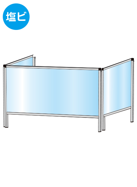 常磐精工 パーテーションスタンド三面450X900 (塩ビ仕様) HBP3F450X900E|【店舗用品】