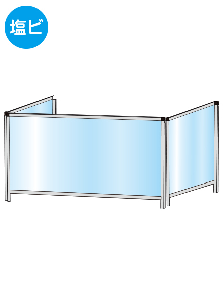 常磐精工 パーテーションスタンド三面450X900ロウ (塩ビ仕様) HBPL3F450X900E|【店舗用品】