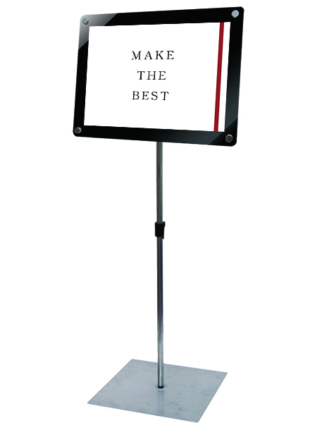 常磐精工 ポールスタンド インフォメーションアクリルスタンド150 A3横ブラック INFA150-A3YB|【店舗用品】