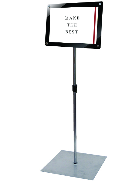 常磐精工 ポールスタンド インフォメーションアクリルスタンド150 A4横ブラック INFA150-A4YB|【店舗用品】