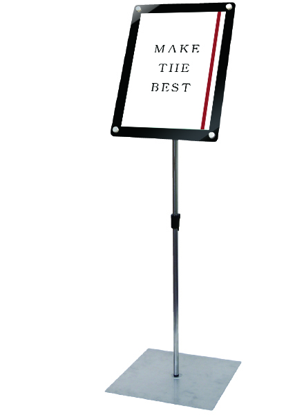 常磐精工 ポールスタンド インフォメーションアクリルスタンド150 B4縦ブラック INFA150-B4TB|【店舗用品】