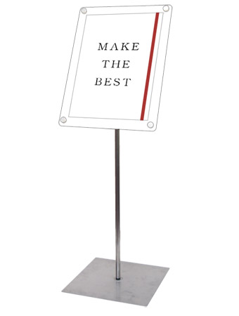 常磐精工 ポールスタンド インフォメーションアクリルスタンド80 A3縦ホワイト INFA80-A3TW|【店舗用品】