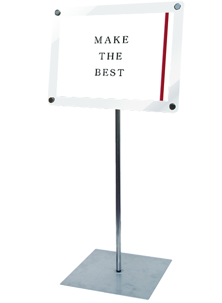 常磐精工 ポールスタンド インフォメーションアクリルスタンド80 A3横ホワイト INFA80-A3YW|【店舗用品】