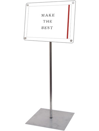 常磐精工 ポールスタンド インフォメーションアクリルスタンド80 B4横ホワイト INFA80-B4YW|【店舗用品】